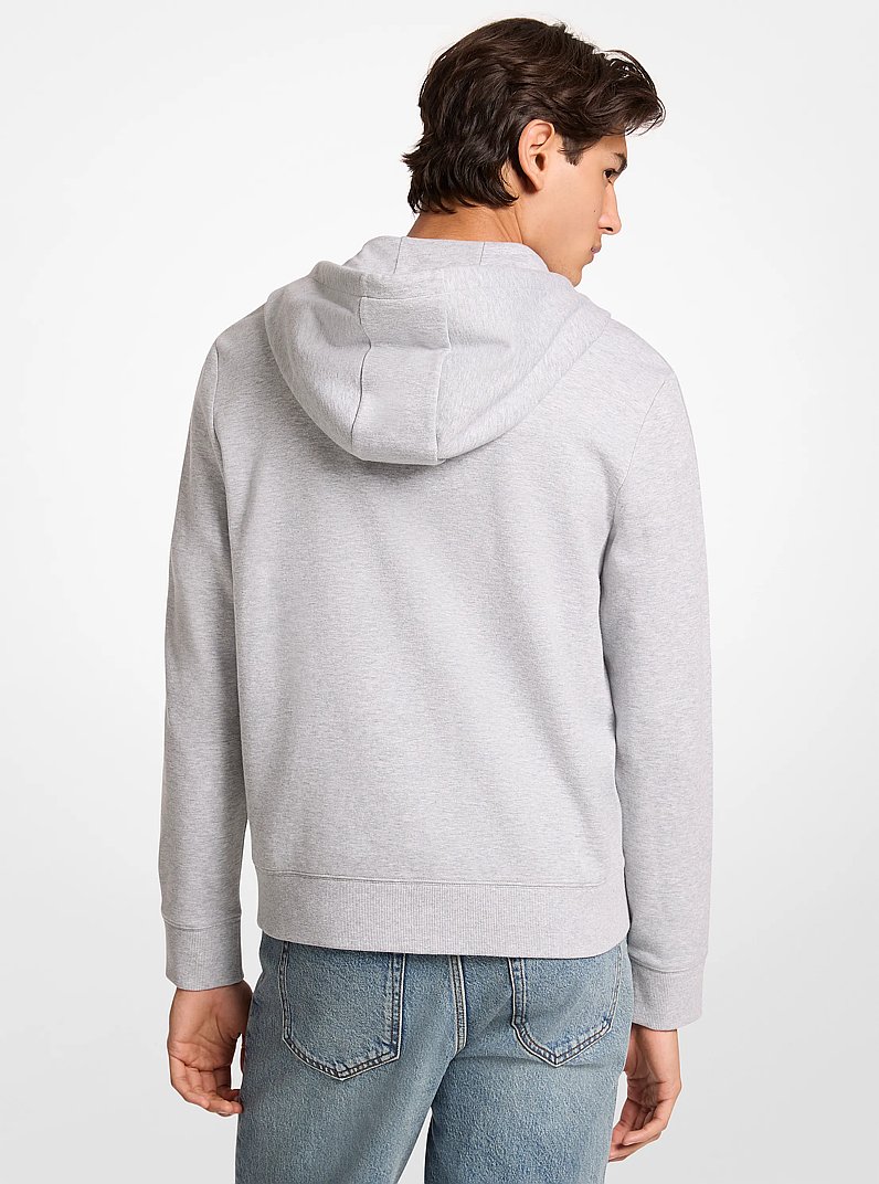Su&eacute;ter con capucha en mezcla de algod&oacute;n con cinta con logotipo in GRIS JASPEADO | Michael Kors