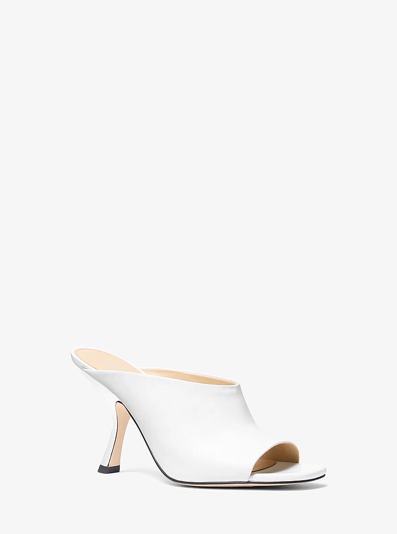 Luna Leather Mule in OPTIC WHITE | Michael Kors