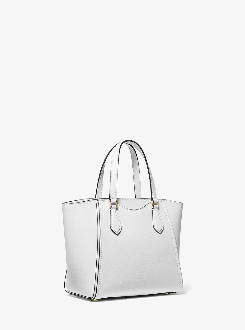 Taryn Small Leather Convertible Crossbody Bag in OPTIC WHITE | Michael Kors