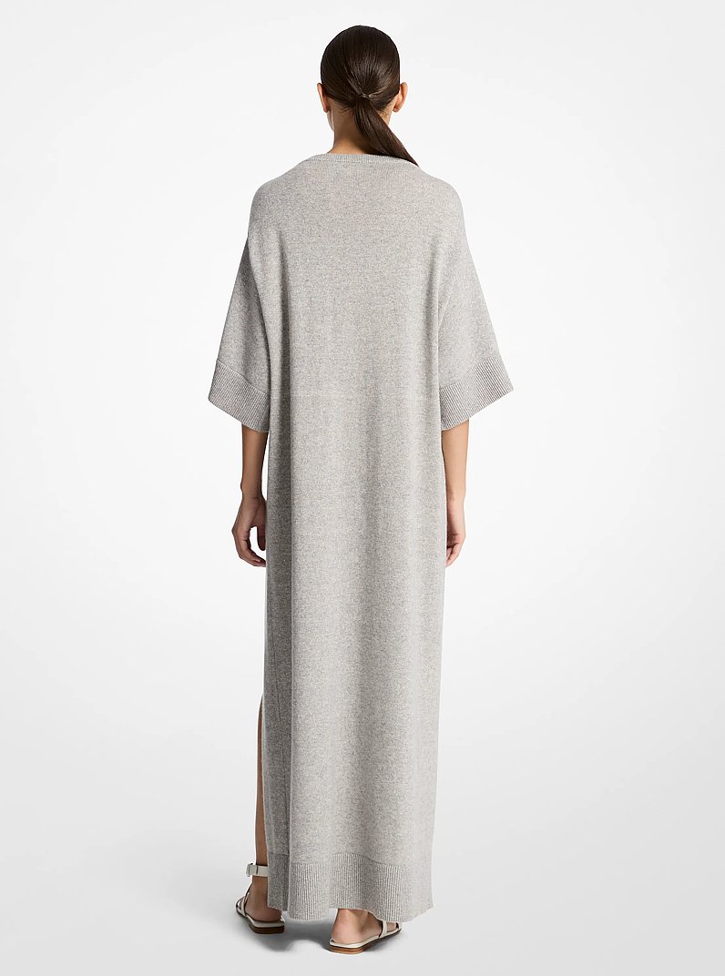 Cashmere and Linen Slit Caftan in PEARL GREY | Michael Kors