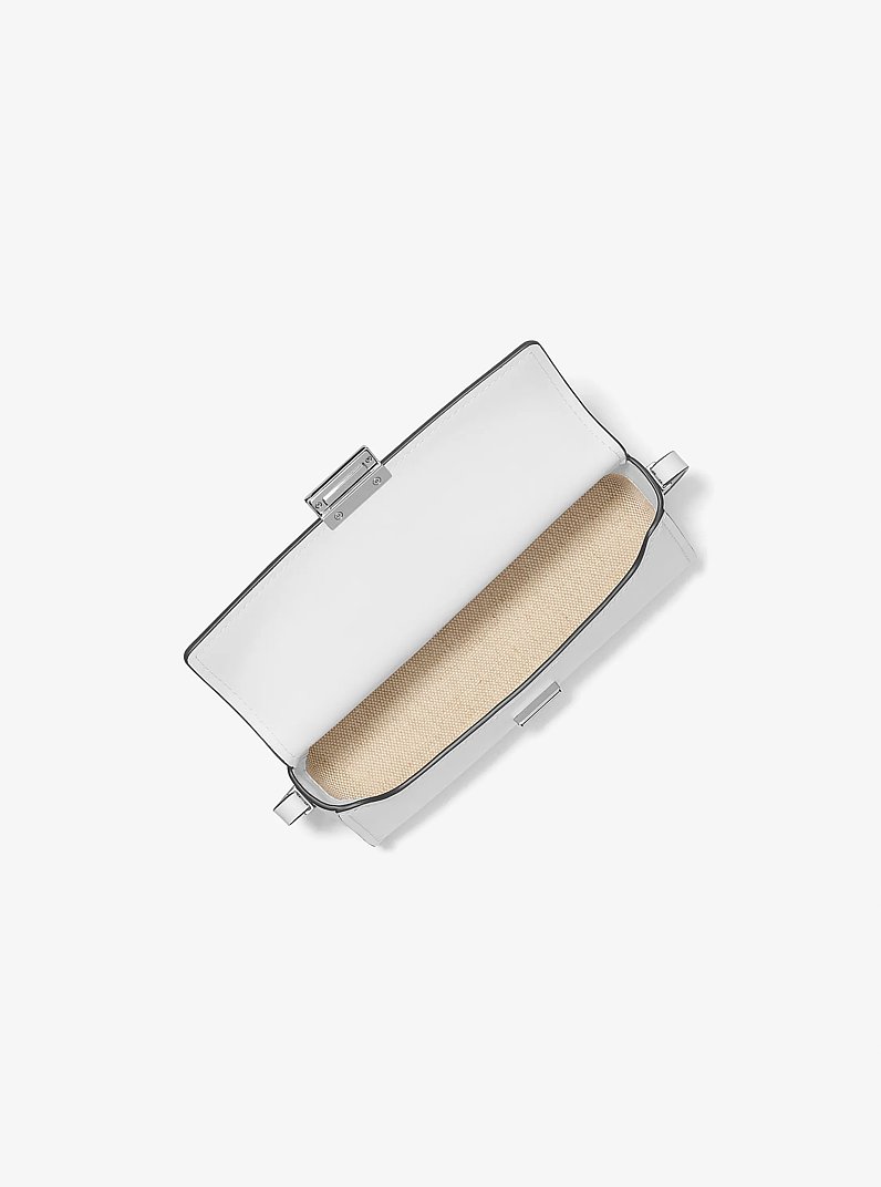 Wandelbare Pochette Ludlow Small aus Leder in OPTIC WHITE | Michael Kors