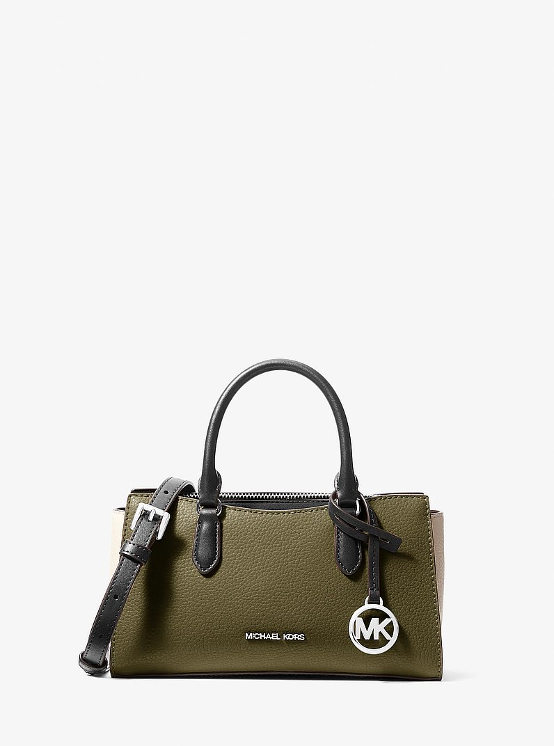Arden Small Color-Block Leather Messenger Bag in OLIVE COMBO | Michael Kors