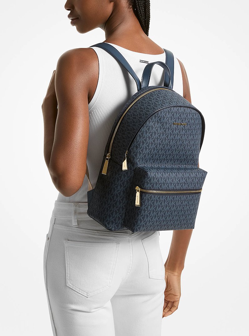 Mochila Sally 2 en 1 mediana con logotipo in AZUL OSCURO/AZUL P&Aacute;LIDO | Michael Kors