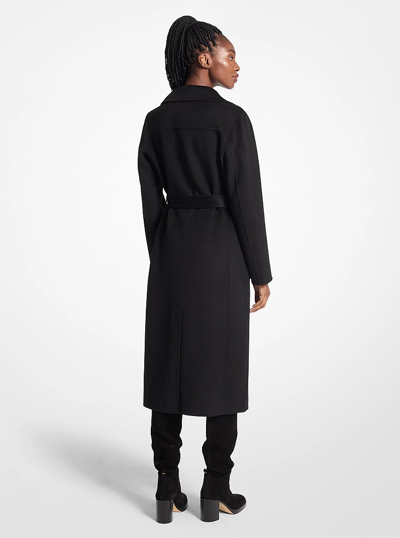 Wool Blend Trench Coat in BLACK | Michael Kors