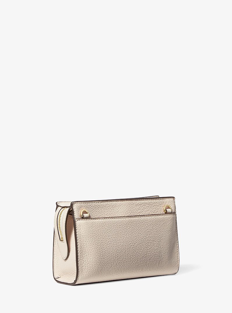 Valerie Medium Pebbled Leather Crossbody Bag in LT CREAM | Michael Kors