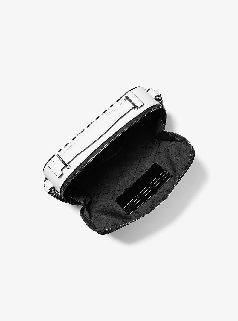 Hudson Pebbled Leather Crossbody Bag in BRIGHT WHT | Michael Kors