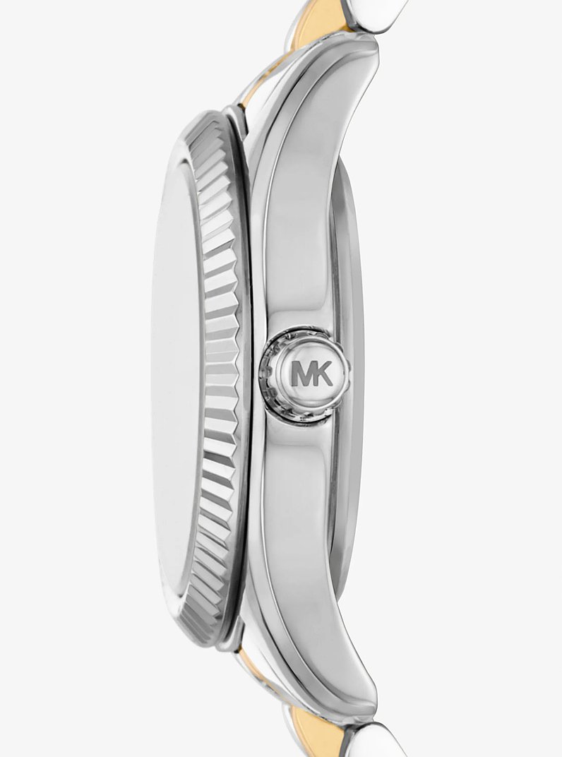 Petite Lexington Pav&eacute; Two-Tone Watch in TWO TONE | Michael Kors