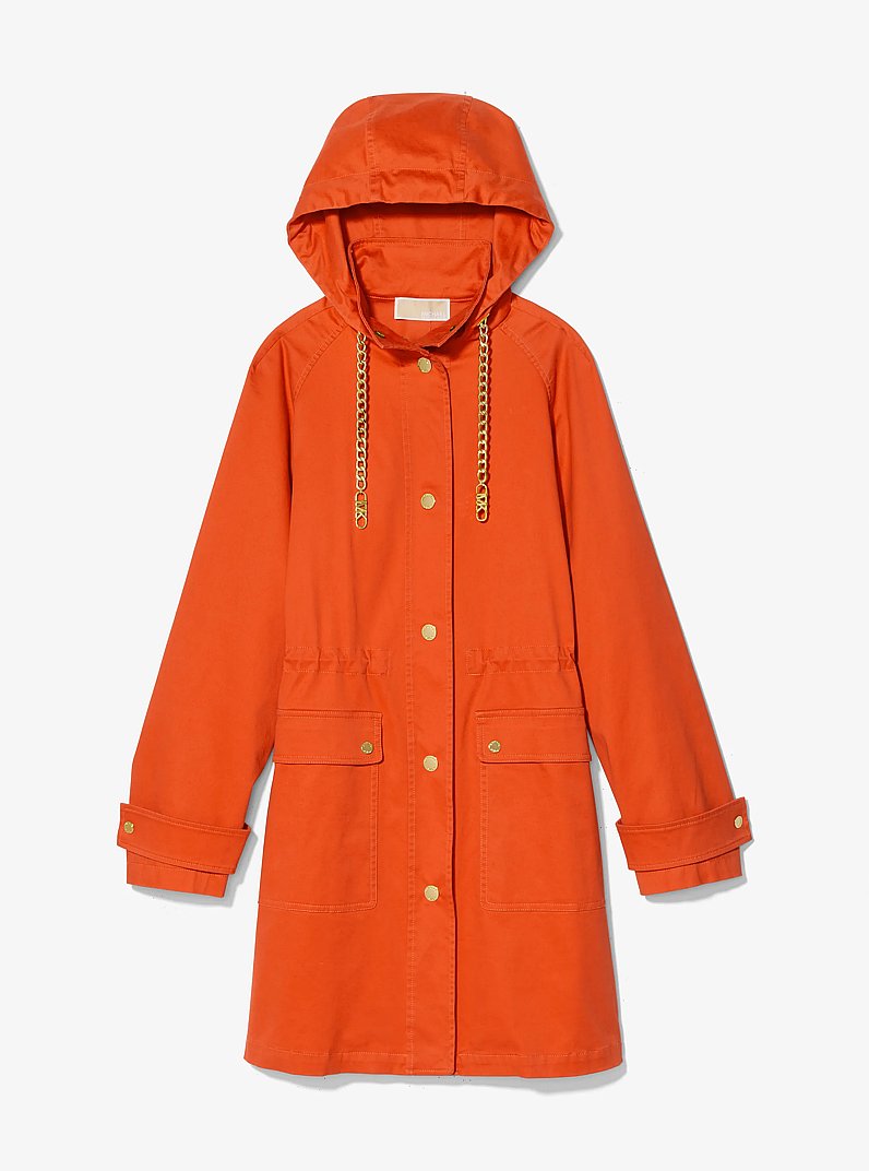 Stretch Cotton Chain Cord Anorak in OPTIC ORANGE | Michael Kors