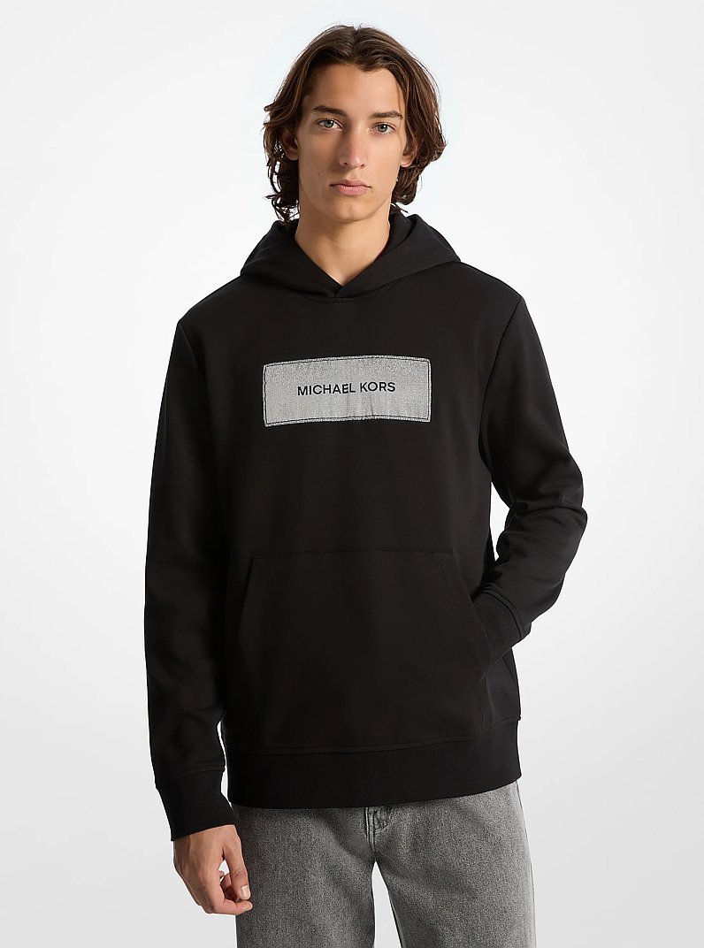 Su&eacute;ter con capucha de mezcla de algod&oacute;n con logotipo in NEGRO | Michael Kors