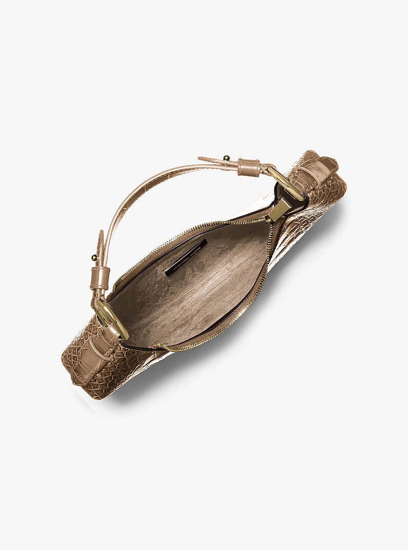 Koa Medium Crocodile Embossed Leather Shoulder Bag in HUSK | Michael Kors