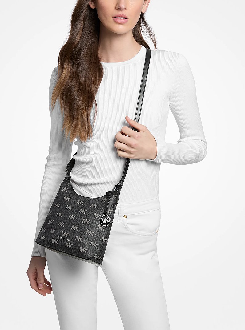Petit sac &agrave; bandouli&egrave;re Maya &agrave; logo Signature in NOIR | Michael Kors