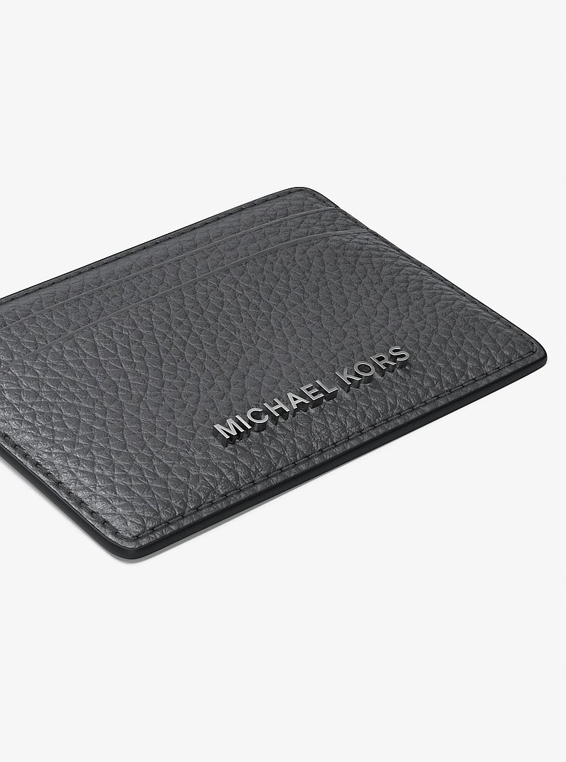 Porta carte di credito in pelle martellata in GRIGIO PIETRA | Michael Kors