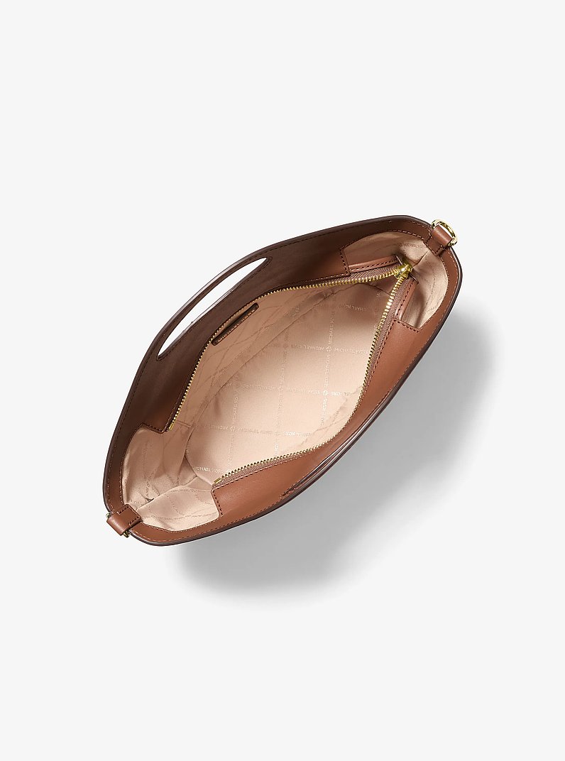 Tatum Medium Woven Convertible Crossbody Bag in LUGGAGE | Michael Kors