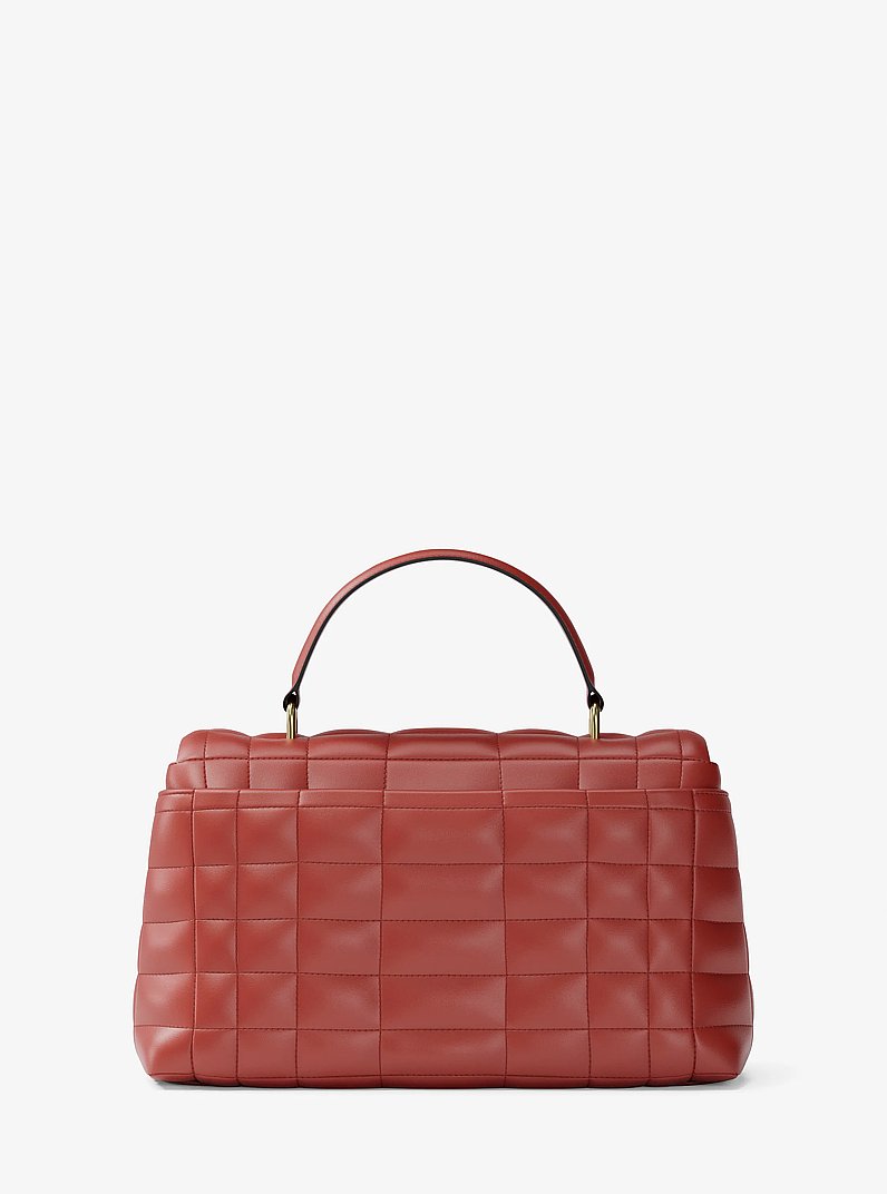 Tribeca Medium Quilted Leather Satchel in CRIMSON | Michael Kors