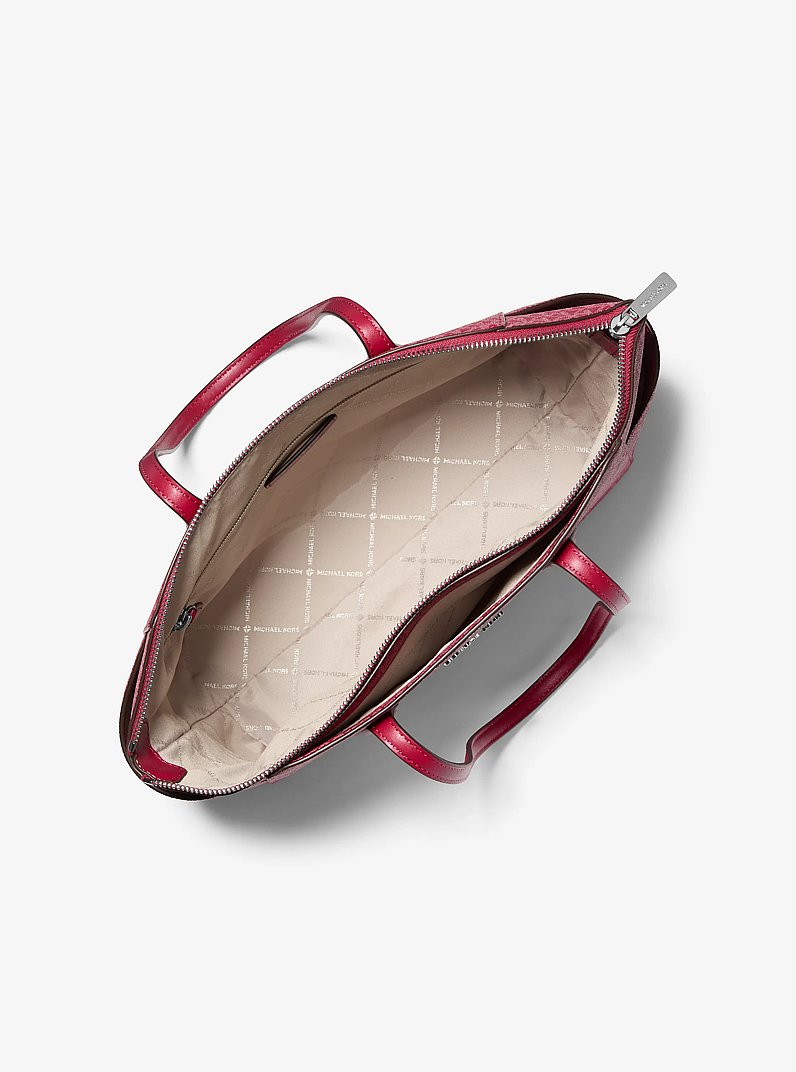 Marilyn Medium Signature Logo Tote Bag in DK RASPBERRY | Michael Kors