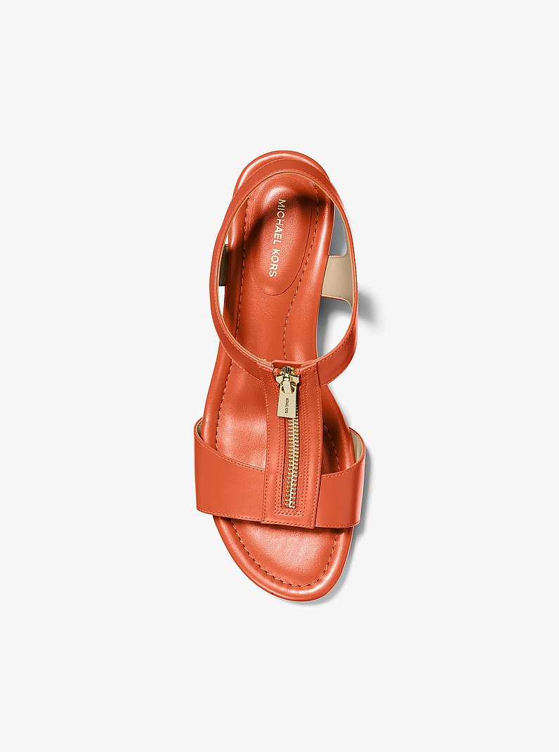 Berkley Leather Wedge Sandal in MIMOSA | Michael Kors
