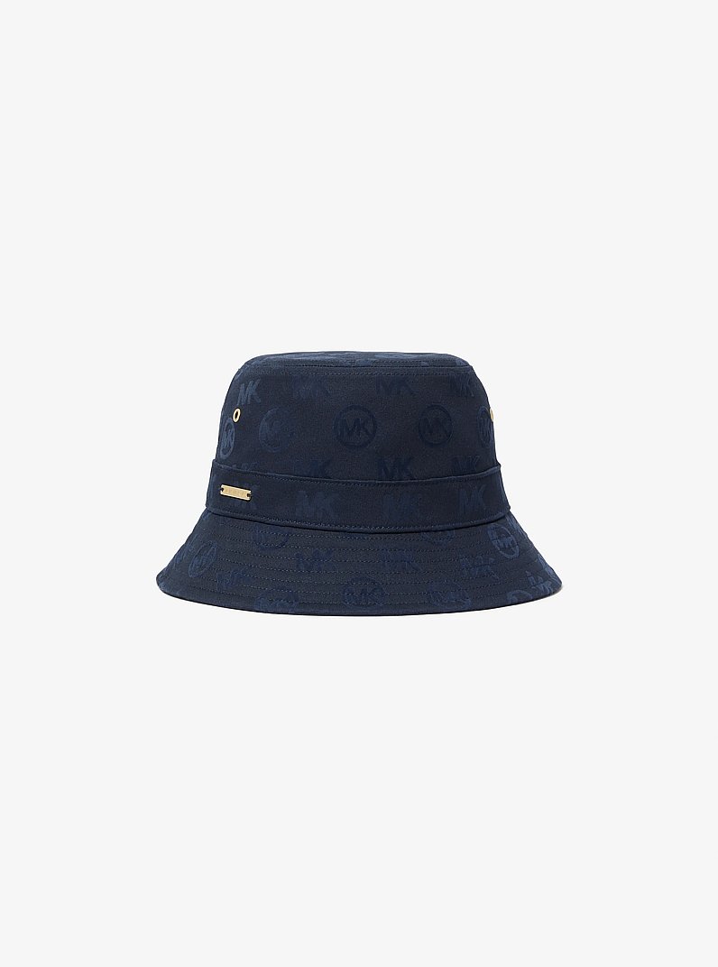 Logo Embossed Stretch Cotton Bucket Hat in MIDNIGHTBLUE | Michael Kors
