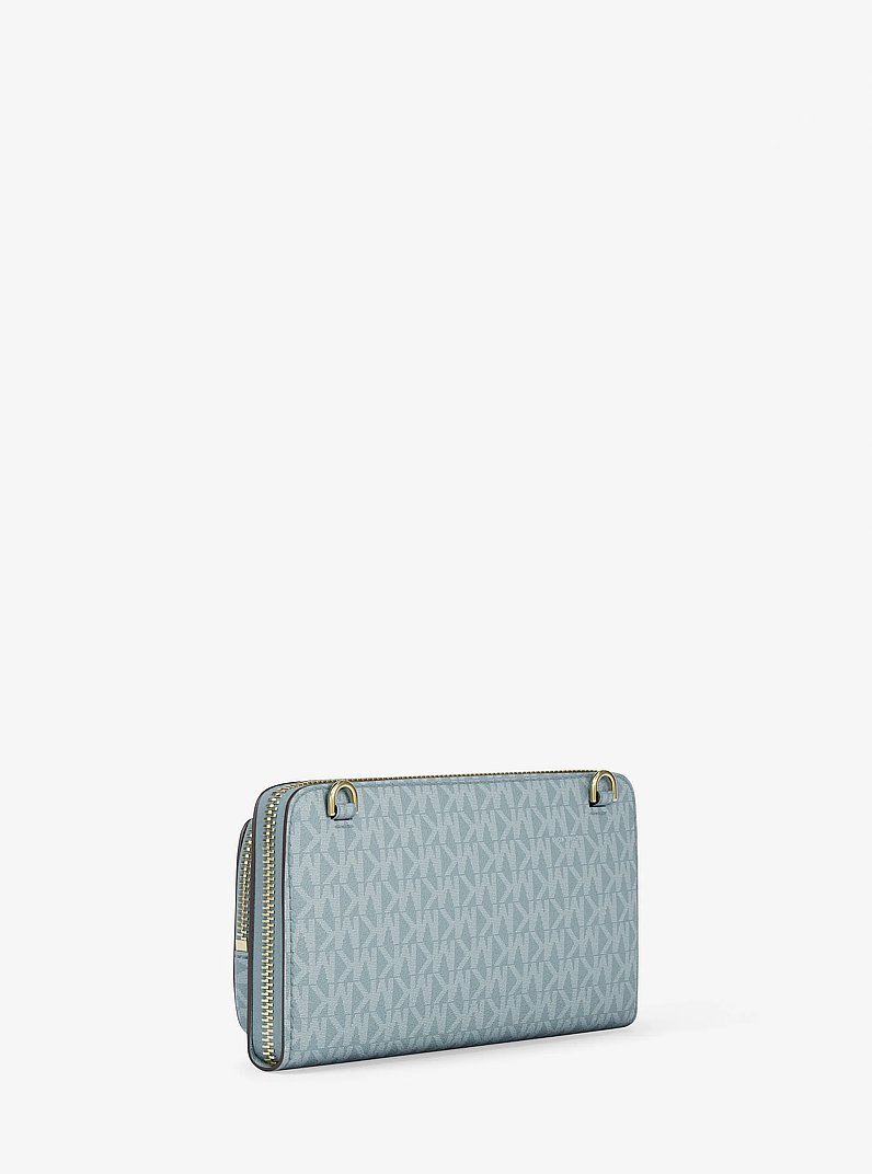 Jet Set Large Signature Logo Continental Crossbody Bag in CHAMBRAY | Michael Kors