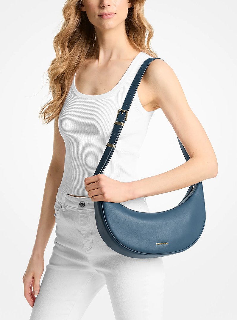 Avra Medium Leather Crossbody Bag in DK CHAMBRAY | Michael Kors