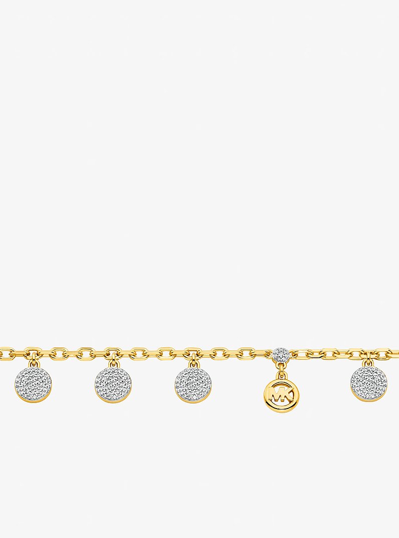Pulsera con colgante en forma de disco con incrustaciones de pav&eacute; in BITONO | Michael Kors