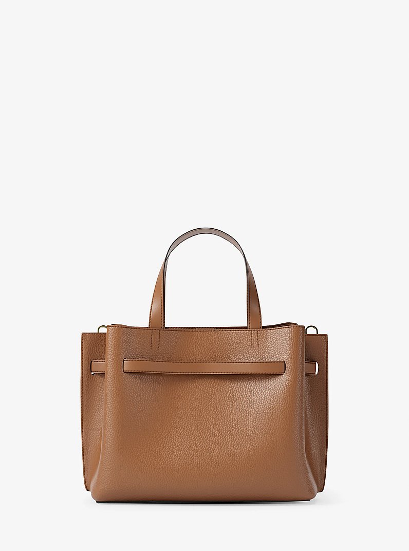 Emilia Small Pebbled Leather Satchel in LUGGAGE | Michael Kors