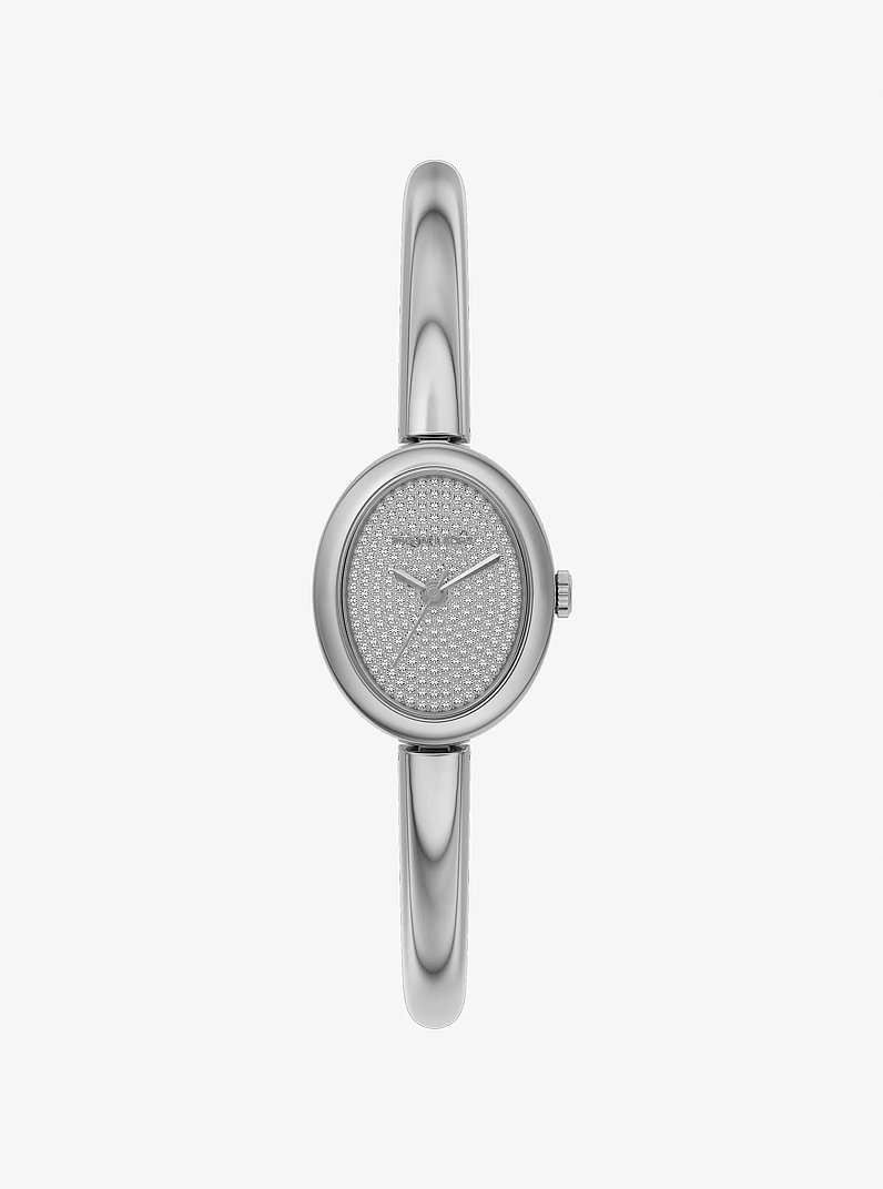 Petite Maude Rose Silver-Tone Bangle Watch in SILVER | Michael Kors
