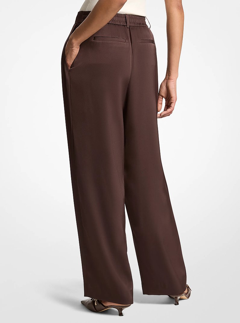 Pleated Satin Pants in CHOCOLATE | Michael Kors