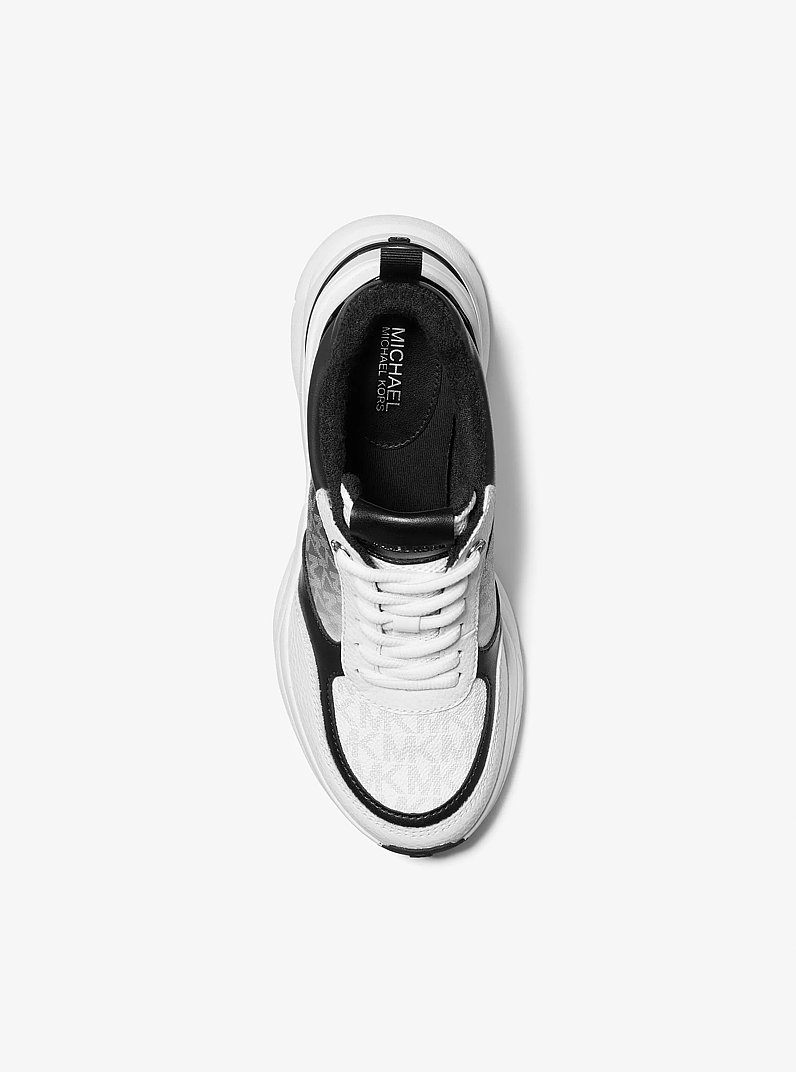Katrina Mixed-Media Trainer in BLACK | Michael Kors