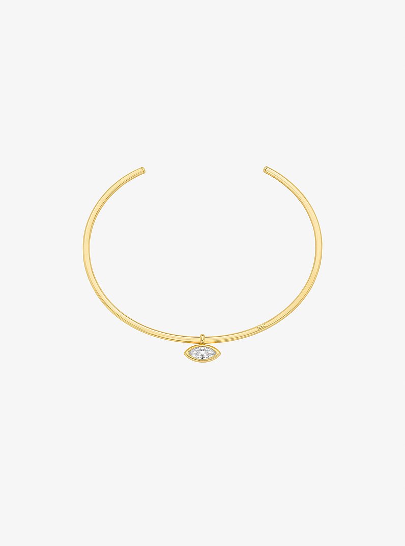Collier ras-de-cou en zircones cubiques taille marquise in OR | Michael Kors