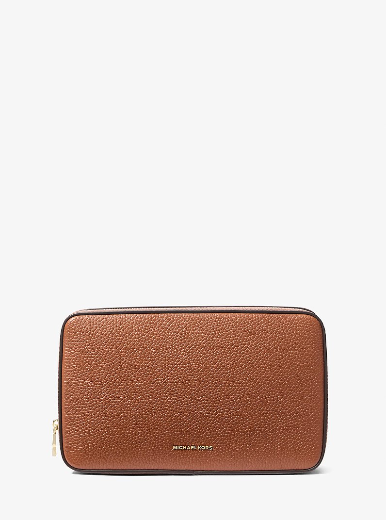 Medium Pebbled Leather Tech Organizer in LUGGAGE | Michael Kors
