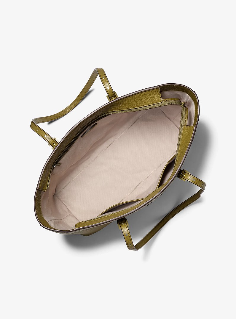 Borsa tote Quinn grande in pelle martellata in PISTACCHIO | Michael Kors