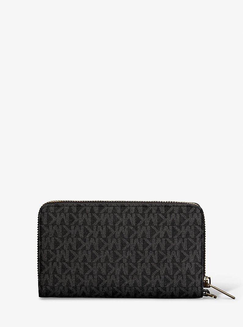 Billetera Jet Set grande para tel&eacute;fono con logotipo exclusivo in NEGRO | Michael Kors