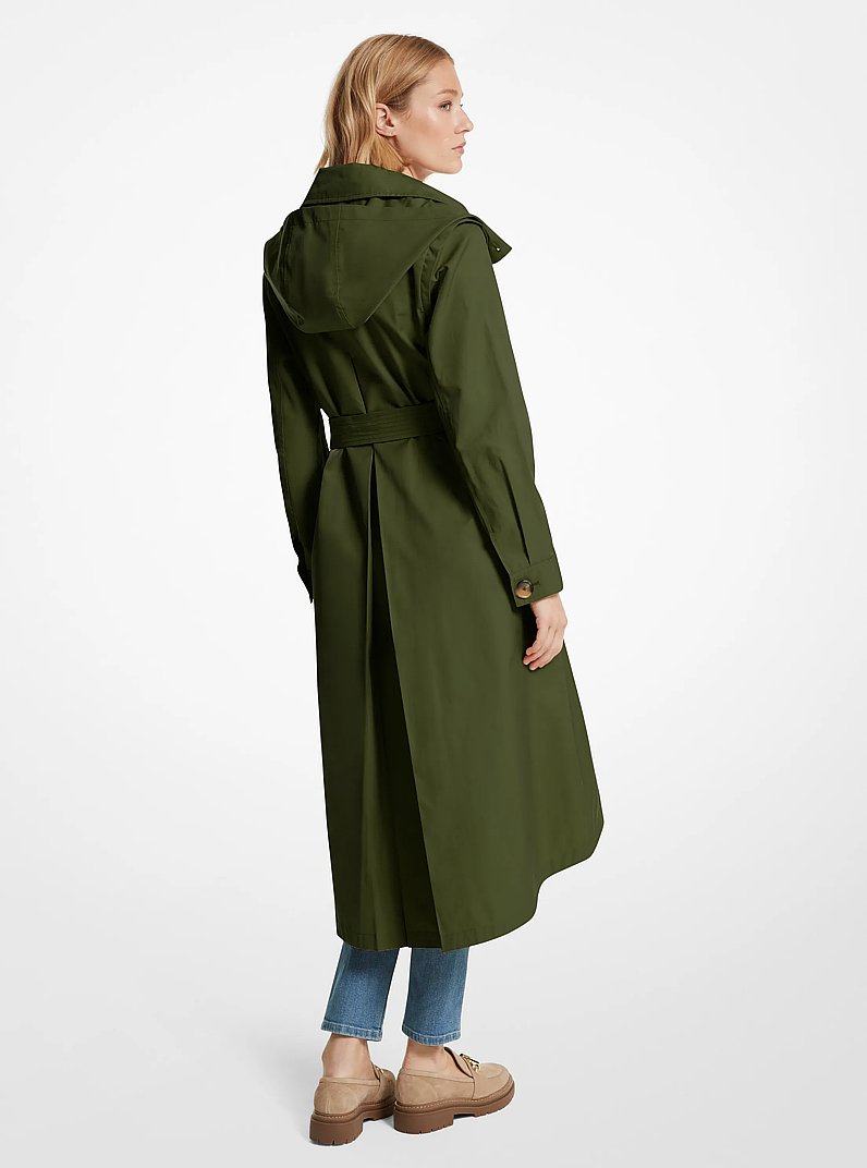 Trenchcoat aus Baumwollmischgewebe in JADE | Michael Kors