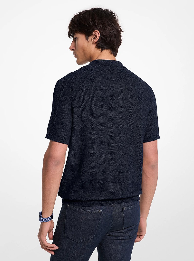 Cotton Moulin&eacute; Polo Shirt in MIDNIGHT | Michael Kors