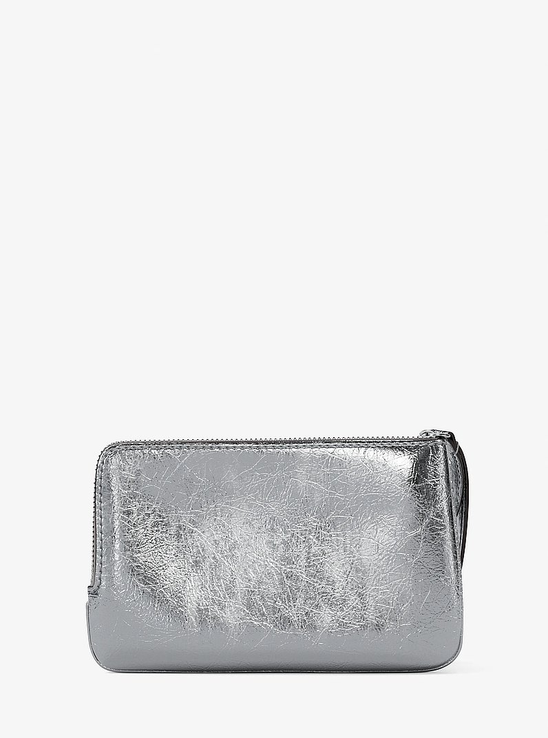 Bolso de pulsera Jet Set Travel peque&ntilde;o con acabado metalizado craquelado in PLATEADO | Michael Kors