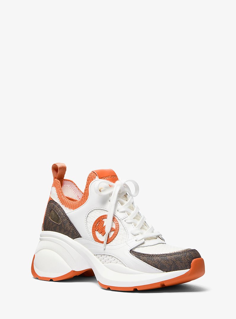 Zuma Mixed-Media Trainer in ORANGE PUNCH | Michael Kors