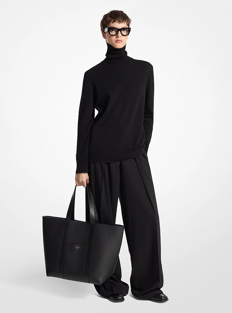 Bolso tote Sharon mediano de piel in NEGRO | Michael Kors