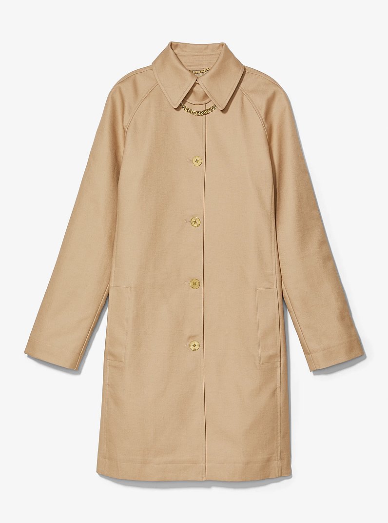 Cotton Belted Trench Coat in KHAKI | Michael Kors