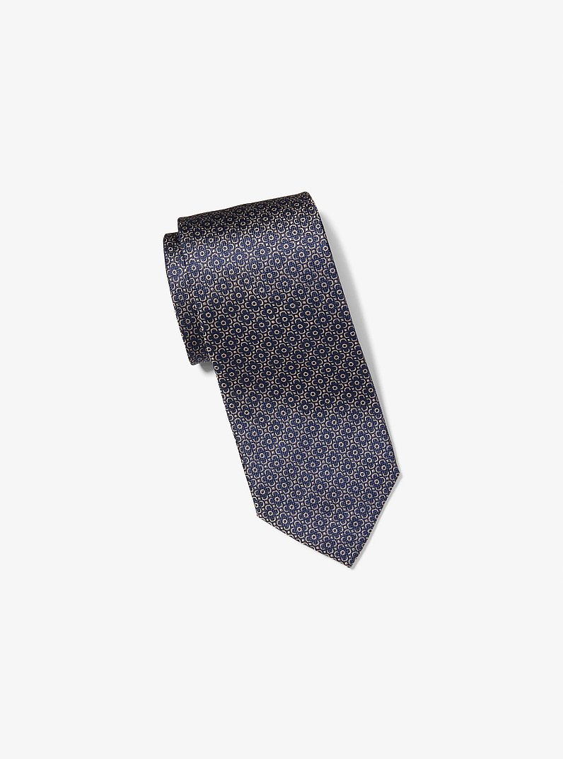 Floral Print Silk Tie in NAVY | Michael Kors