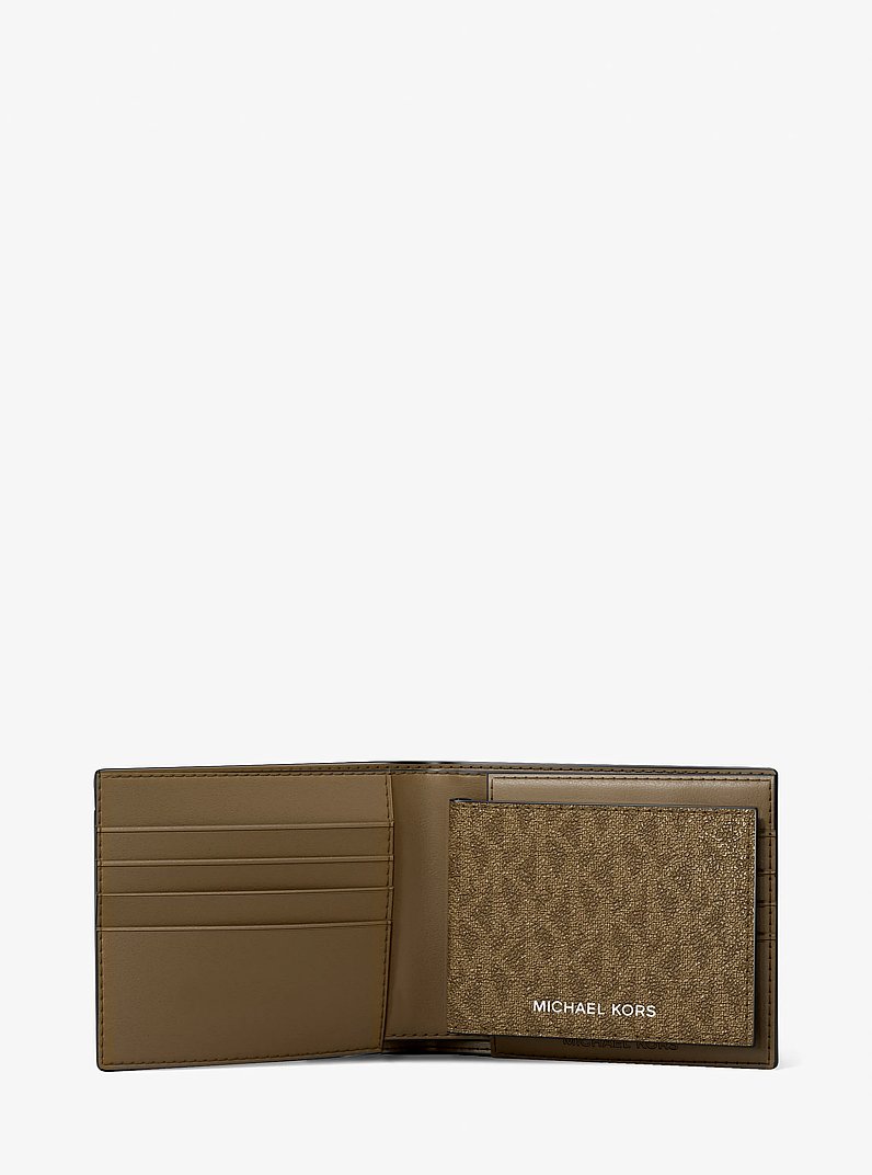 Portafoglio a libro Harrison con logo e portadocumenti in LODEN | Michael Kors