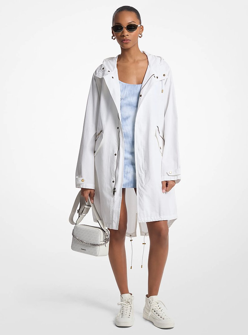 Oversized Cotton Parka in WHITE | Michael Kors