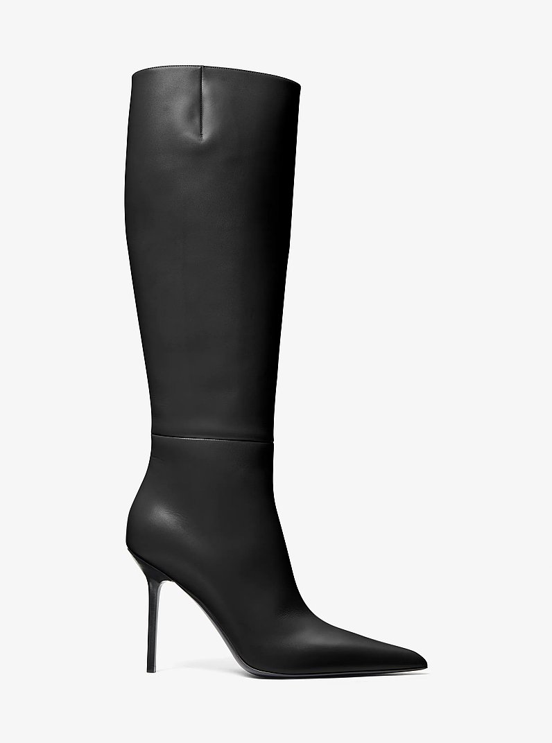 Angelina Leather Boot in BLACK | Michael Kors