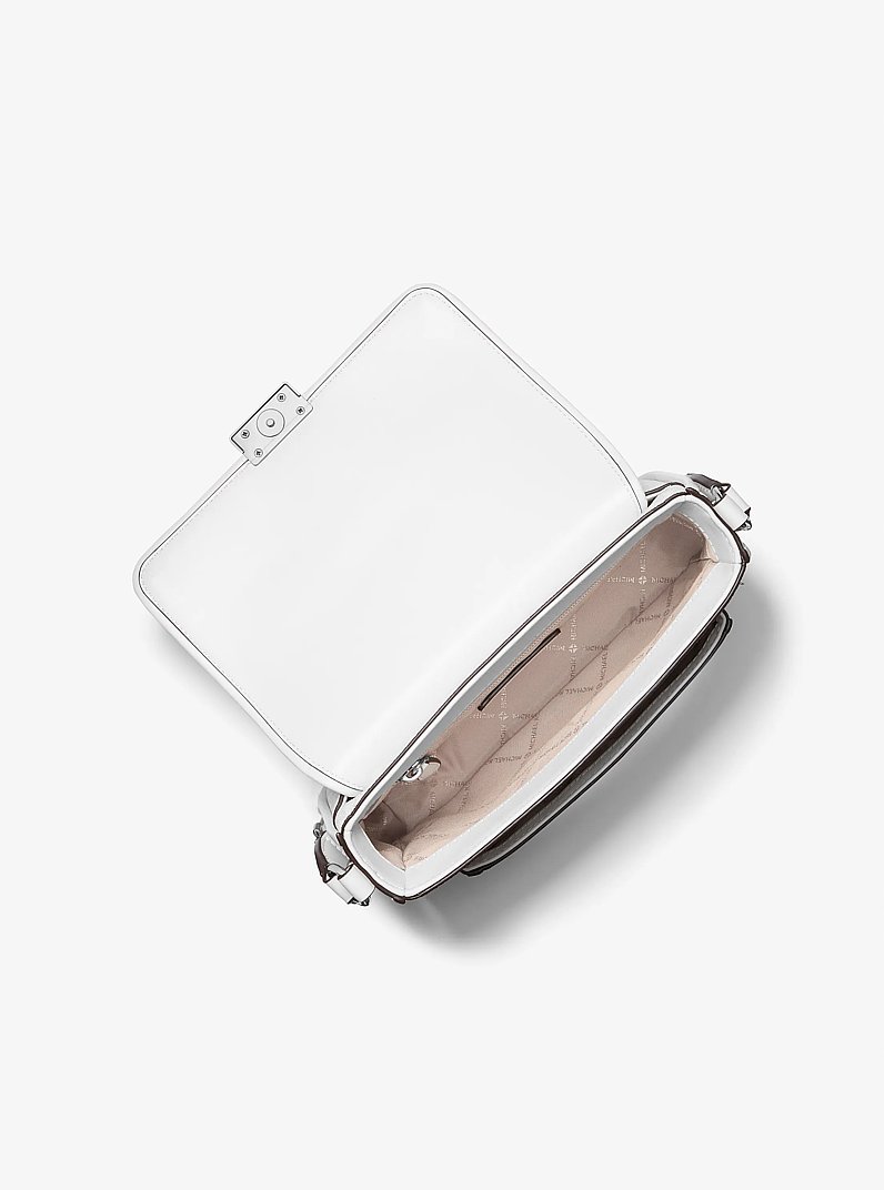 Bradshaw Medium Signature Logo Messenger Bag in OPTIC WHITE | Michael Kors