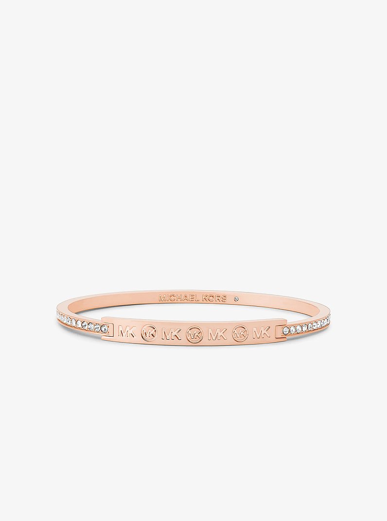 Set de regalo con joyas de lat&oacute;n chapado en rosa dorado con incrustaciones y logotipo grabado in DORADO ROSA | Michael Kors