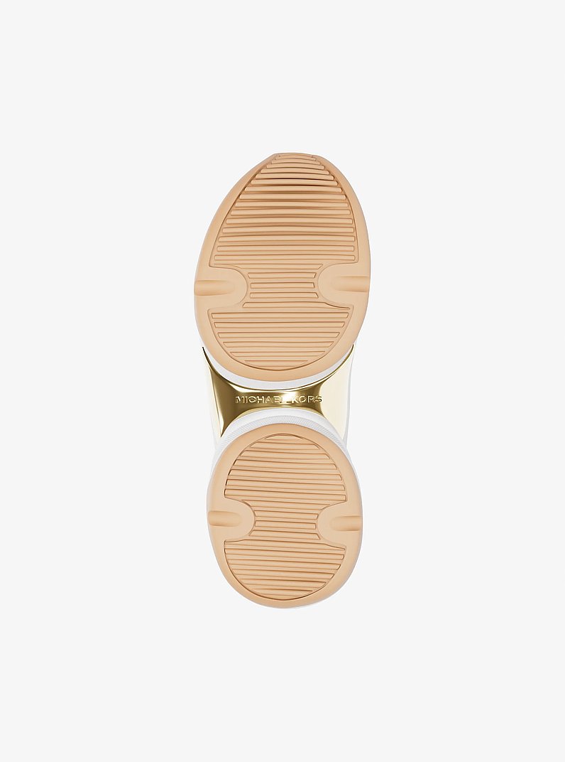 Sneaker Olympia in tessuto scuba metallizzato in ORO PALLIDO | Michael Kors