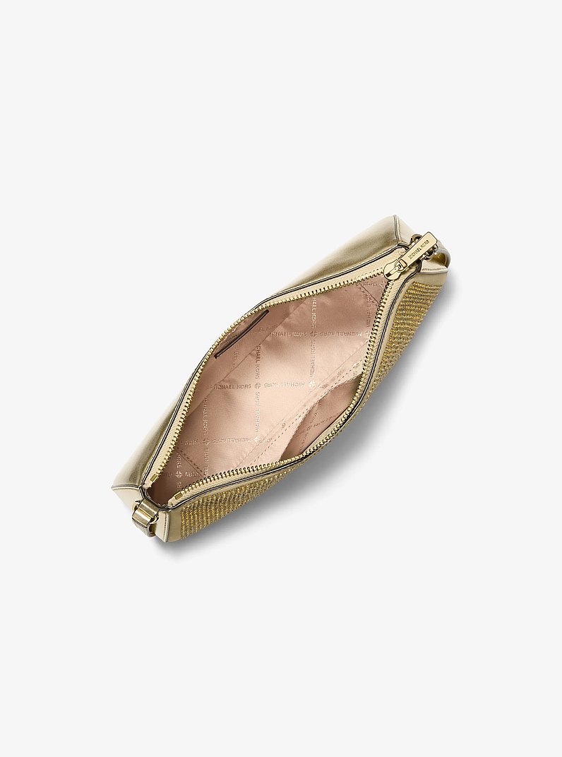 Sammy Small Embellished Pochette in PALE GOLD | Michael Kors