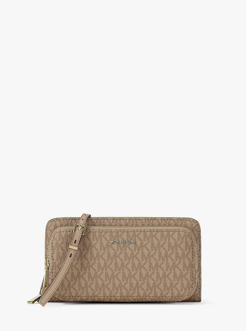 Umh&auml;ngetasche Jet Set Large mit Signature-Logomuster in KHAKI | Michael Kors