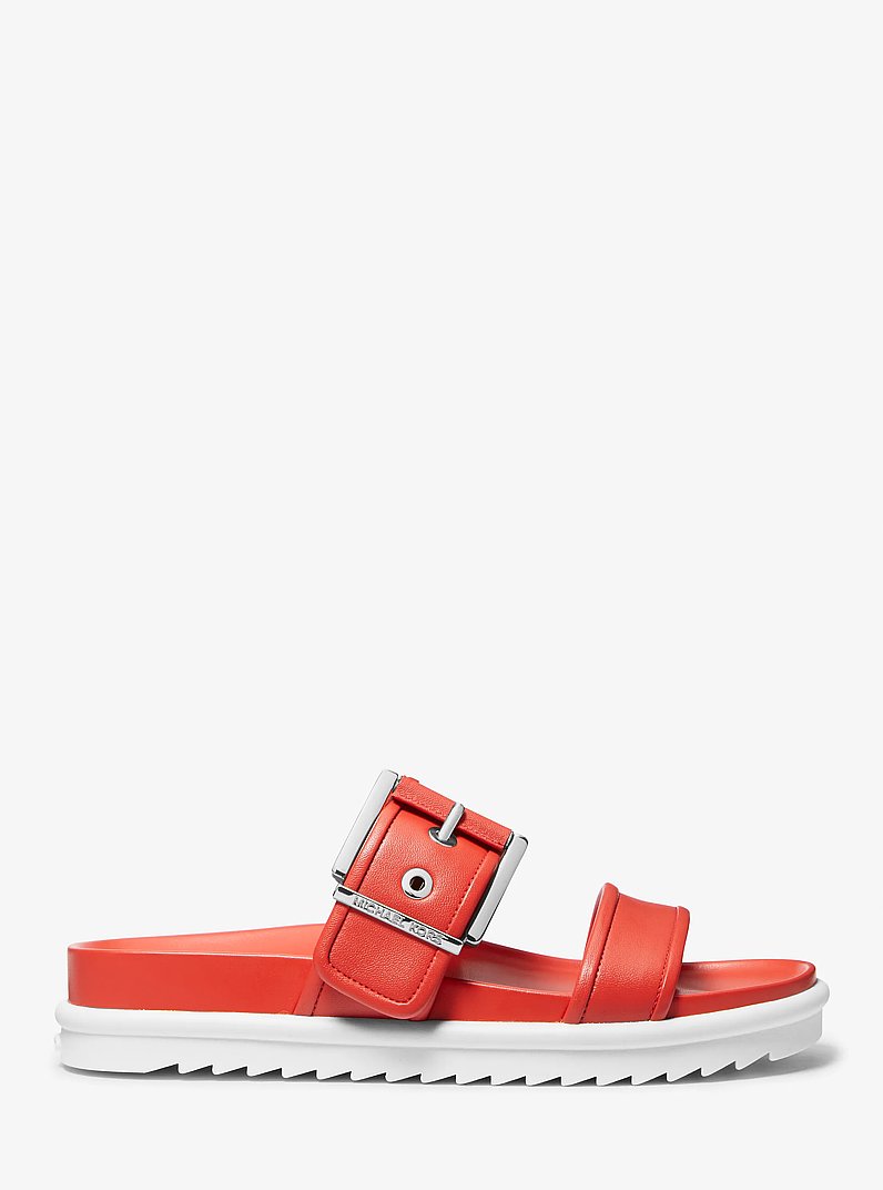 Colby Leather Slide Sandal in SPICED CORAL | Michael Kors