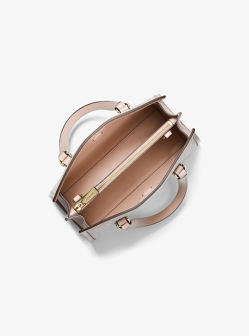 Bolso messenger Chantal peque&ntilde;o con logotipo in VAINILLA/ROSA CLARO | Michael Kors