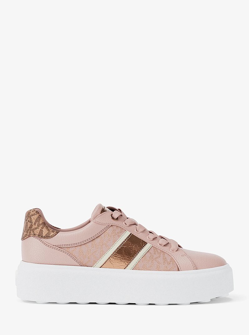 Romey Signature Logo Stripe Platform Sneaker in POWDER BLUSH | Michael Kors